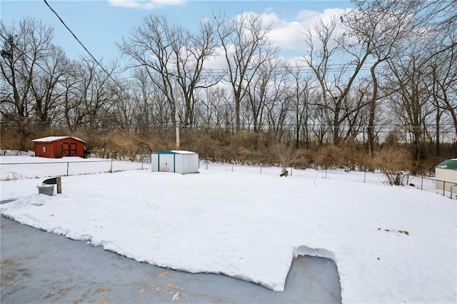 view of snowy yard