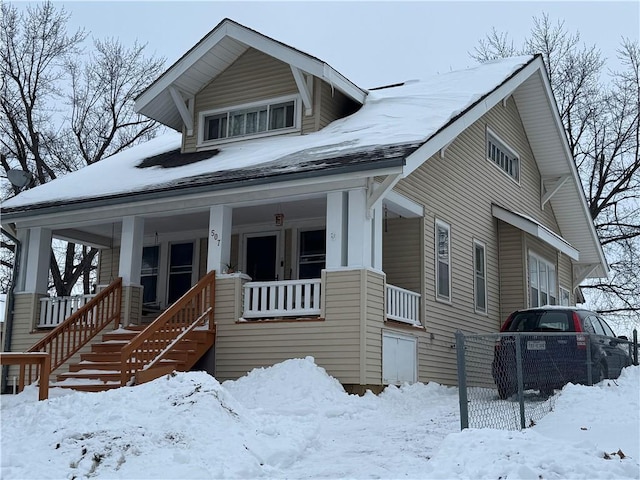 bungalow featuring a porch