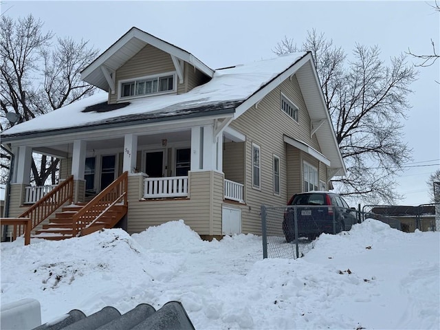 bungalow featuring a porch