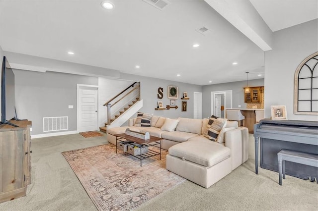 view of carpeted living room