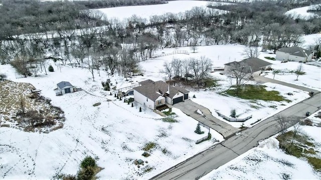 view of snowy aerial view