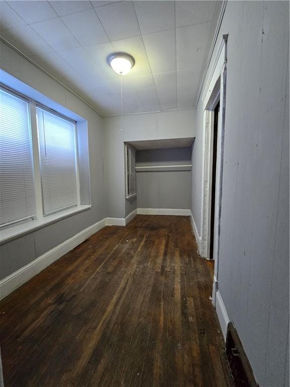 interior space with baseboards and hardwood / wood-style flooring