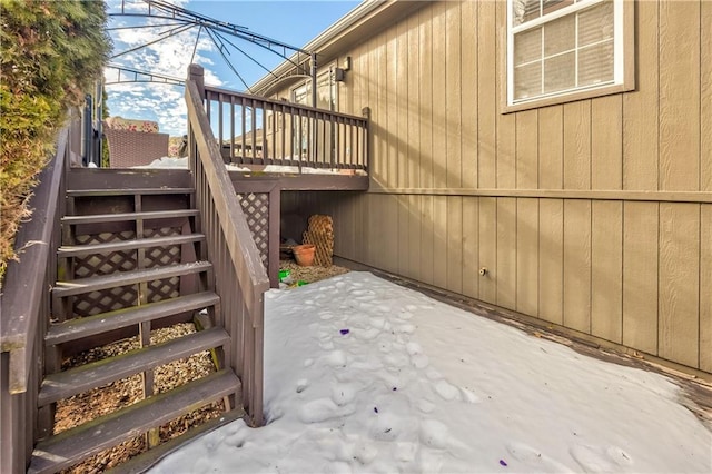 view of patio with a wooden deck