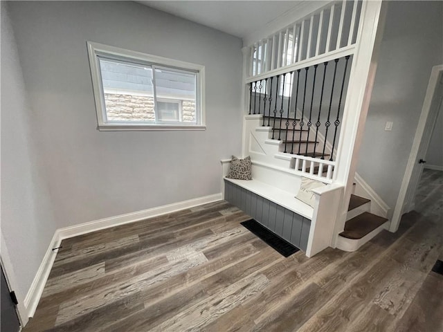 interior space featuring dark wood-type flooring