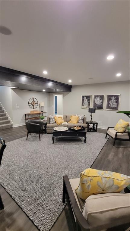 living room featuring hardwood / wood-style flooring