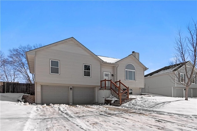 view of front of house with a garage