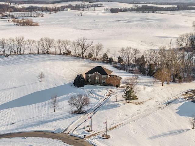 view of snowy aerial view