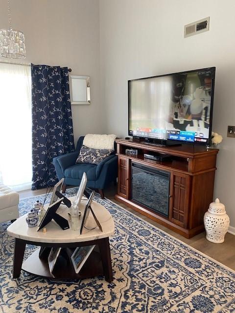 living room featuring hardwood / wood-style floors