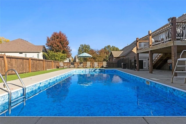 view of pool with a deck