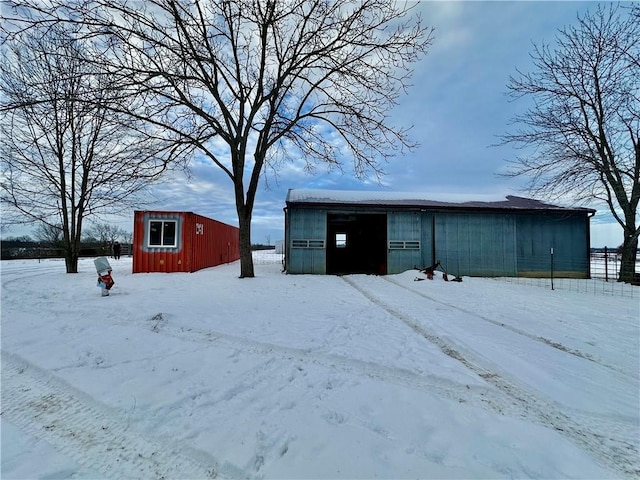 view of snow covered structure