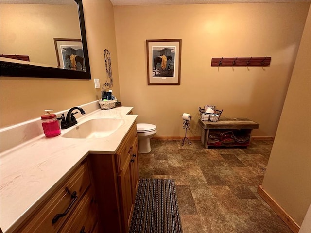 bathroom with toilet and vanity