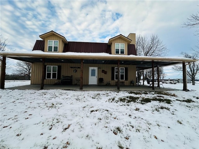 view of front of home featuring covered porch