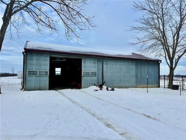 view of snow covered structure