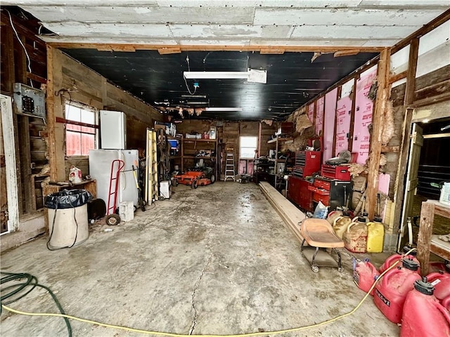 interior space with concrete floors