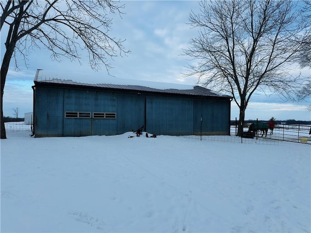 view of snow covered structure