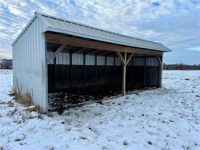 view of snow covered structure