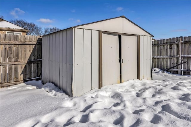 view of snow covered structure