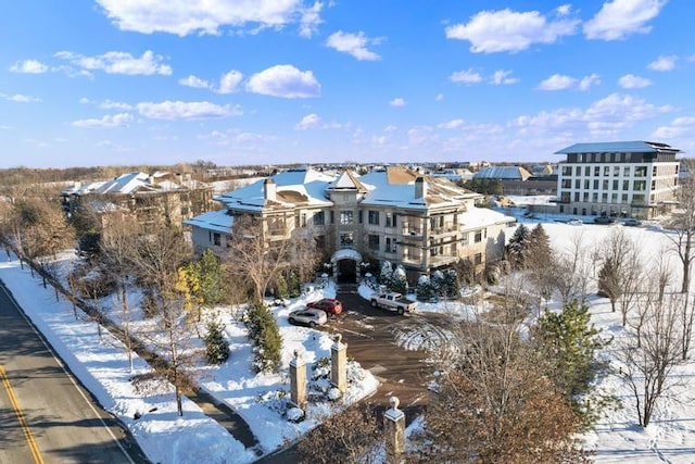 view of snowy aerial view