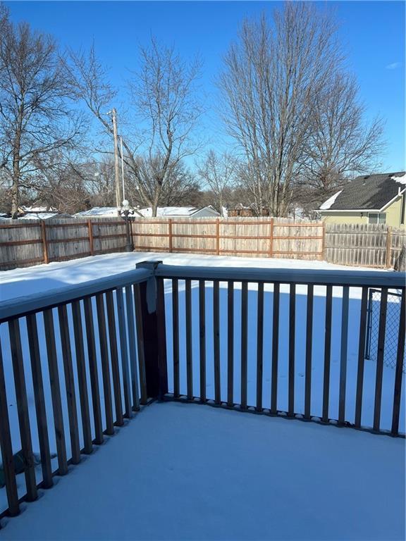 view of snow covered pool