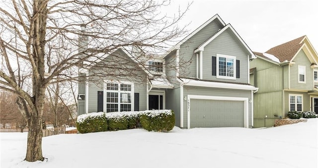 front of property featuring a garage