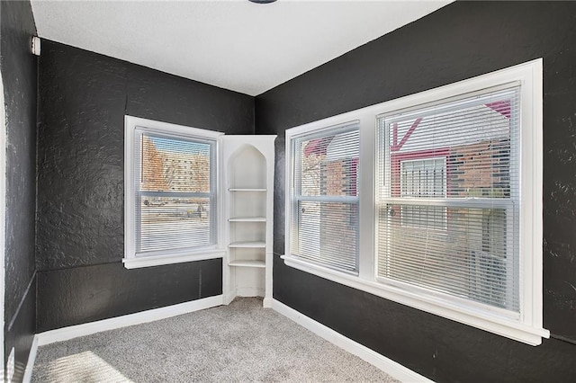 unfurnished room featuring carpet floors and plenty of natural light