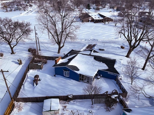 view of snowy aerial view