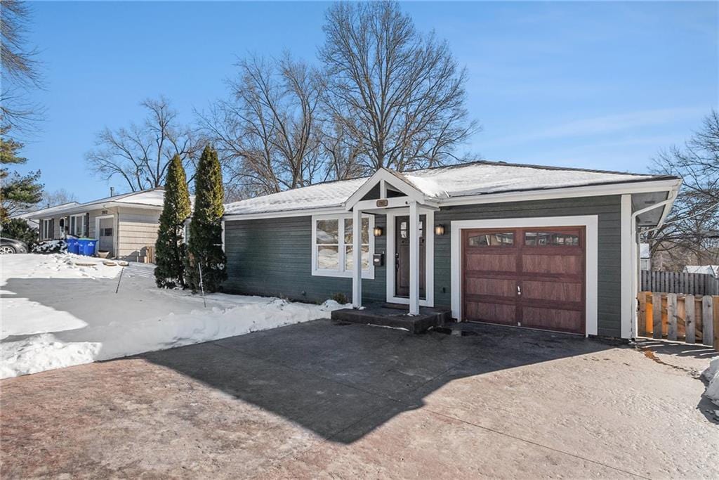 ranch-style house with a garage