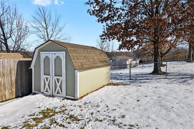 view of snow covered structure