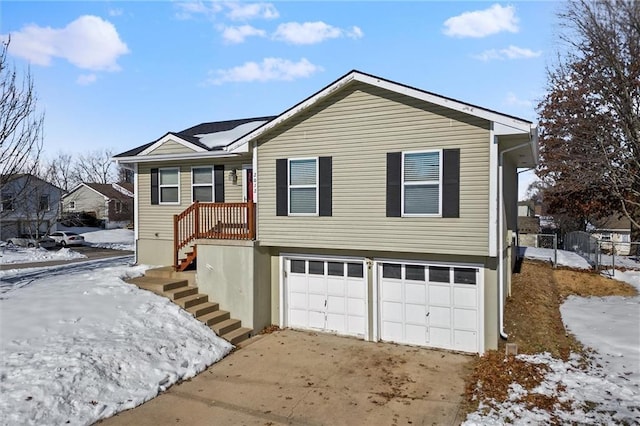 view of front of home with a garage