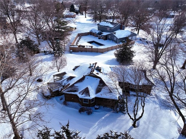 view of snowy aerial view