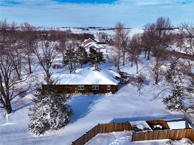 view of snowy aerial view