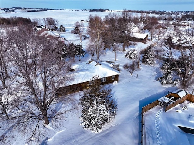 view of snowy aerial view