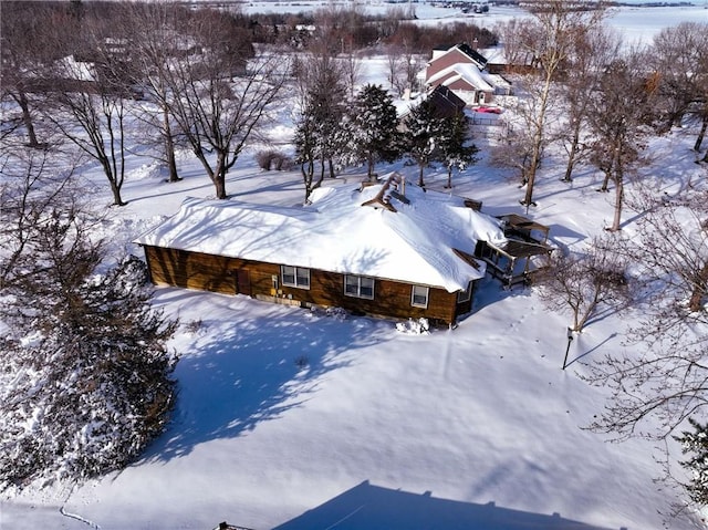 view of snowy aerial view