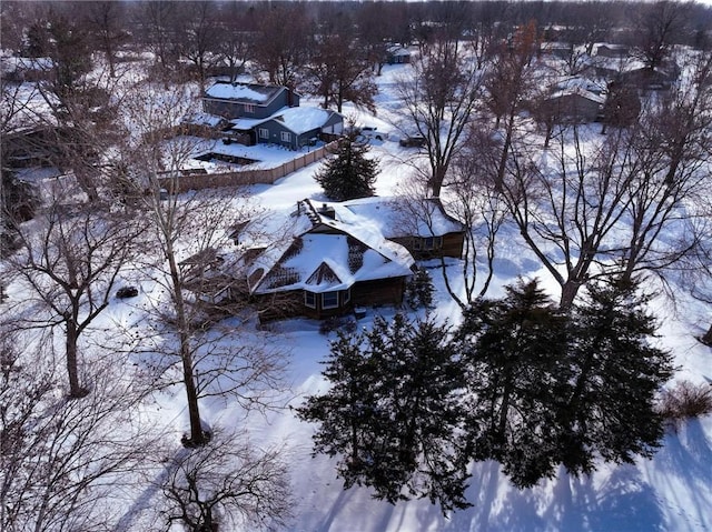 view of snowy aerial view