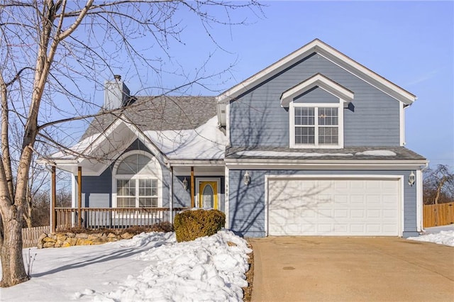 view of front of house featuring a garage