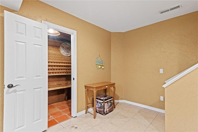 view of sauna / steam room with tile patterned flooring