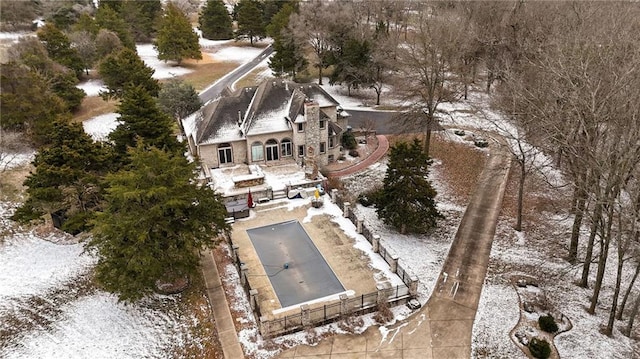 view of snowy aerial view