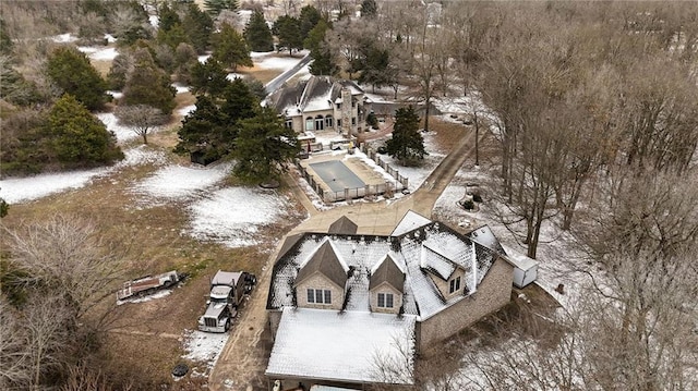 view of snowy aerial view