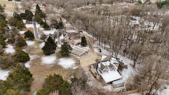 view of snowy aerial view