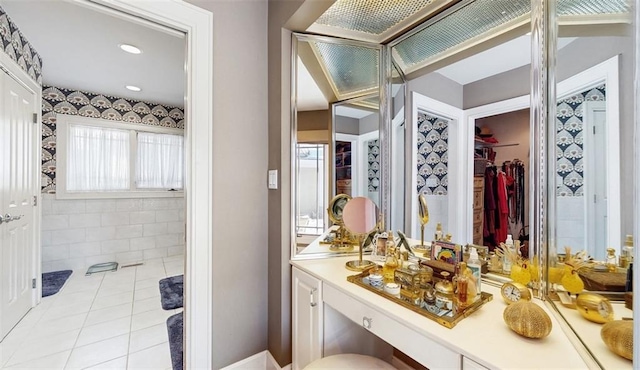 bathroom featuring vanity and tile patterned floors