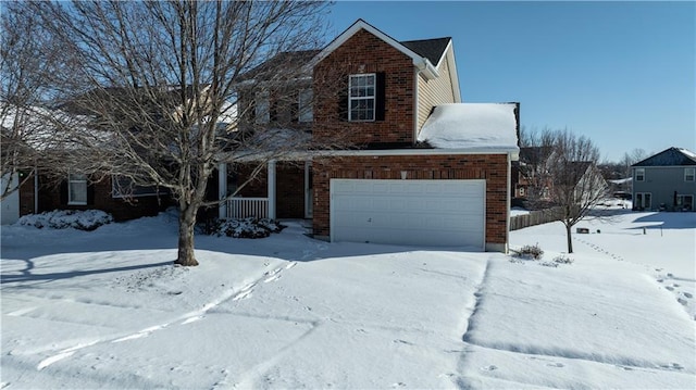 view of front property with a garage