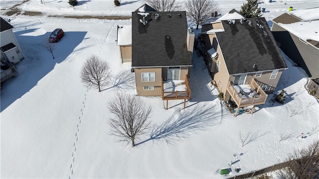 view of snowy aerial view