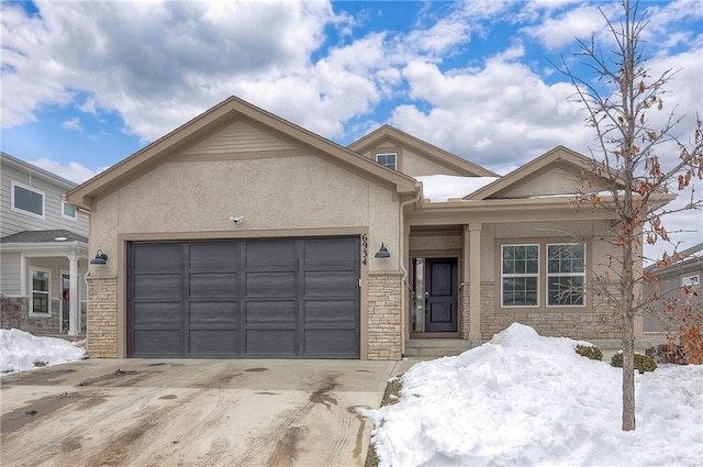 view of front of house with a garage