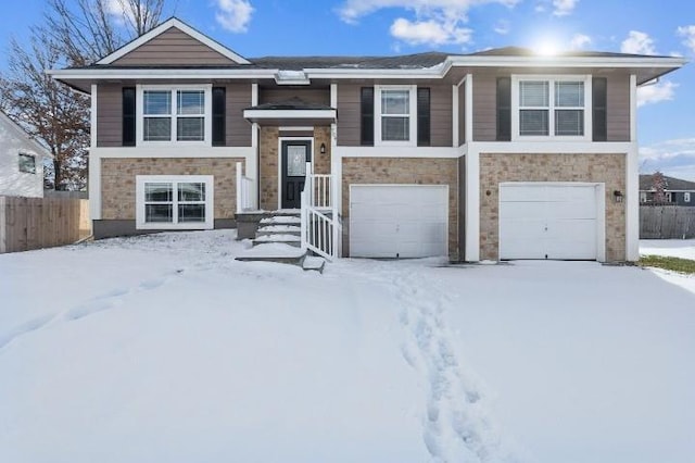 bi-level home with a garage