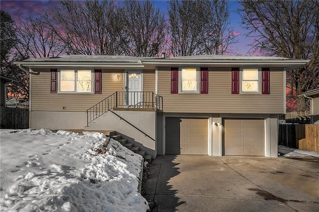 view of front of home featuring a garage