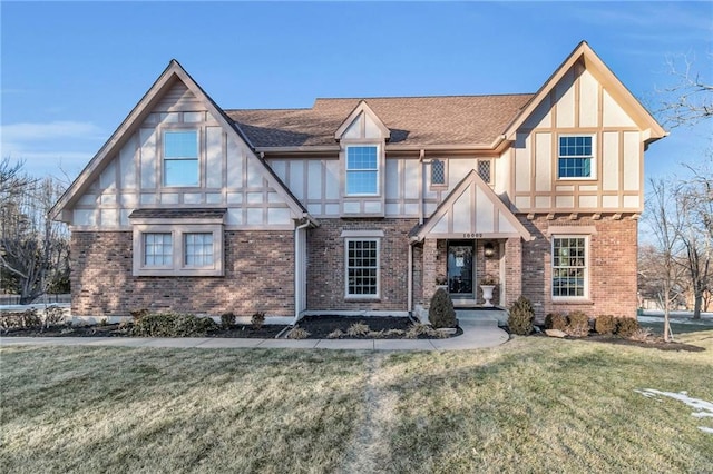 tudor house with a front yard