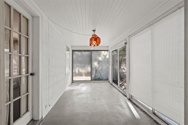 view of unfurnished sunroom