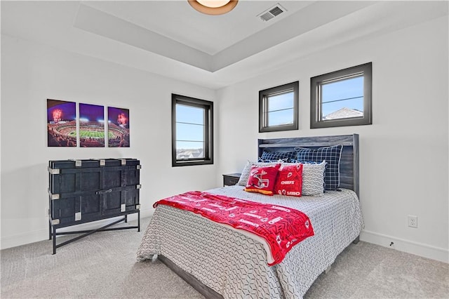 16920 Parkhill St, Overland Park, KS 66221 - carpeted bedroom featuring baseboards and a raised ceiling