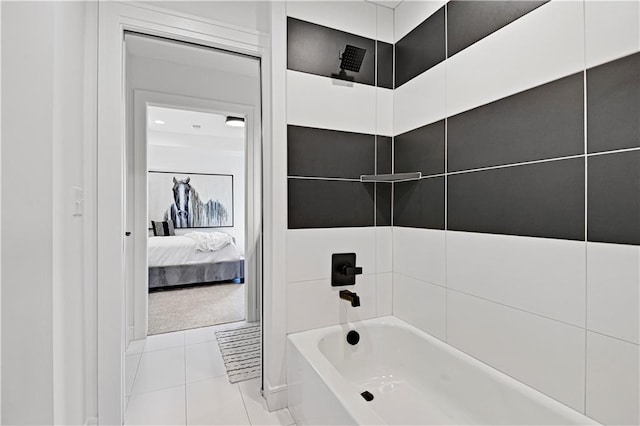 16920 Parkhill St, Overland Park, KS 66221 - bathroom featuring shower / washtub combination, ensuite bath, and tile patterned flooring