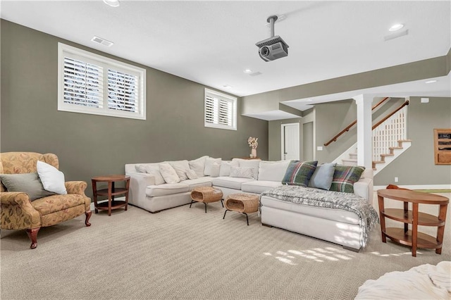 view of carpeted living room